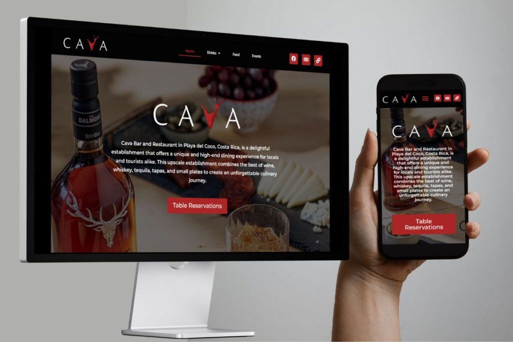 Cava Bar & Restaurant Client Build with Elementor